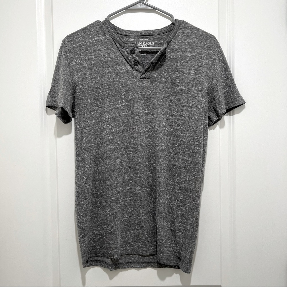 American Eagle Athletic Gray Henley